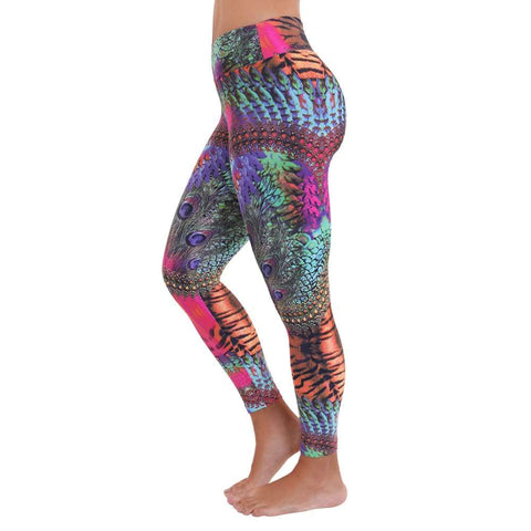 7/8 Legging Rainbow Feathers - Leggings