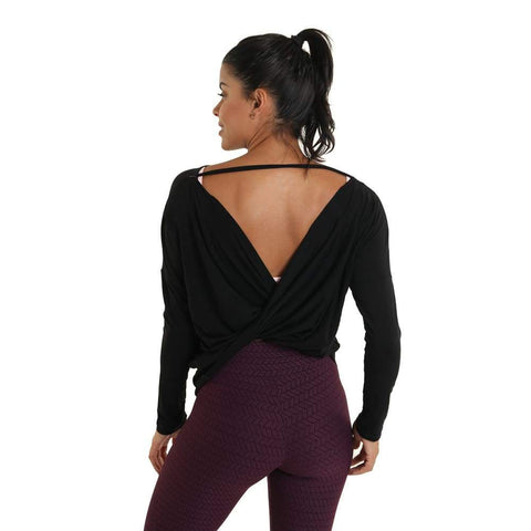 Twist And Shout Long Sleeve Black - Tops